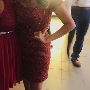 Burgundy homecoming dress